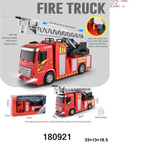 BOYS HAVE FUN TOYS Fire Truck Firction Power With Lights And Sound - .
