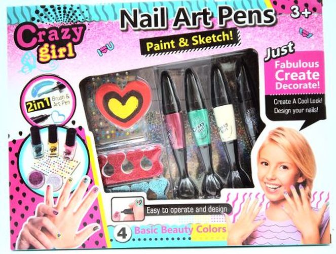 GIRL FUN TOYS Nail Art Pens Paint And Sketch Deluxe Diy Set - 