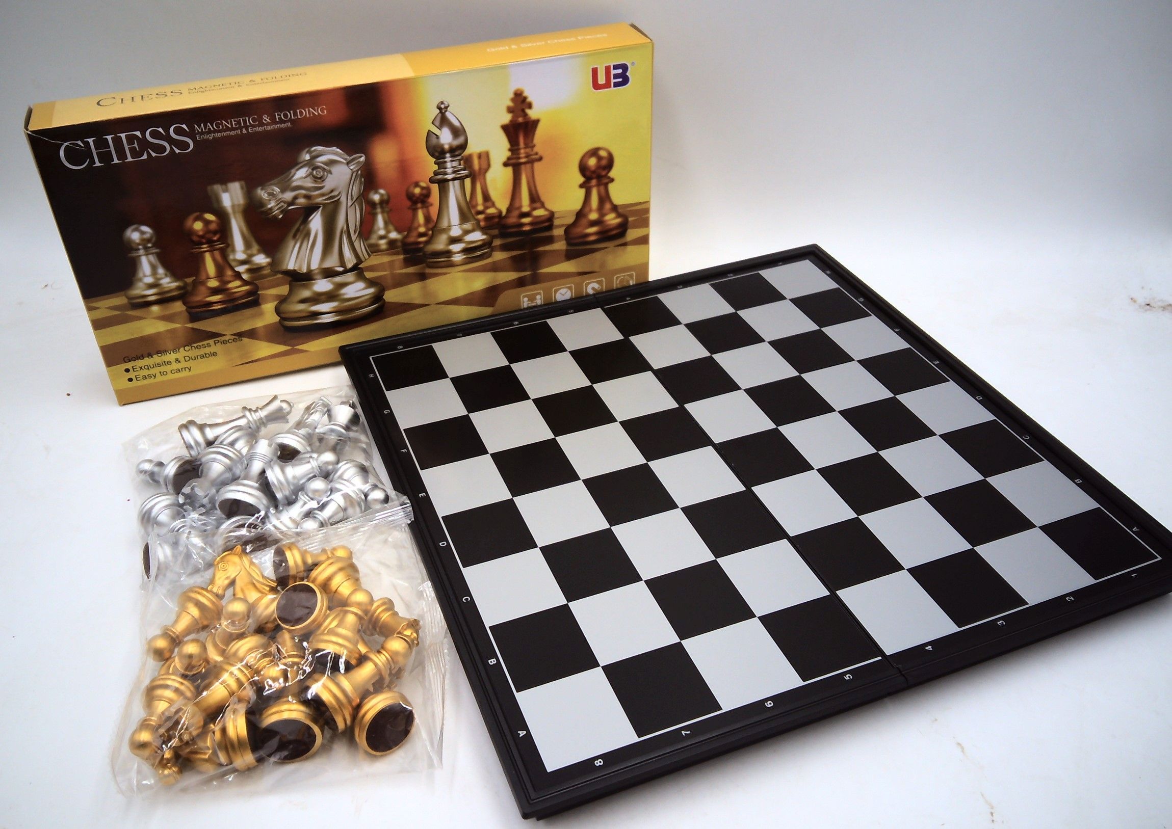 HAMMOND TOYS Magnetic Chess Set With Folding Board Game - .