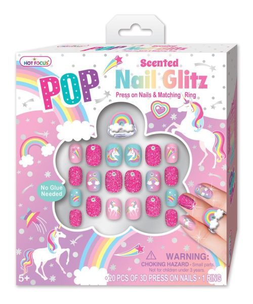 HOT FOCUS Unicorn Pop Scented Glamour Nails - .