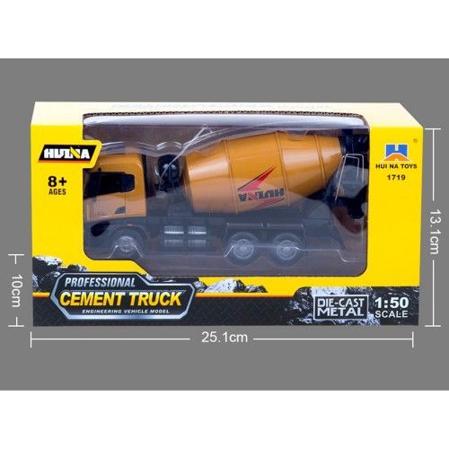 HUINA Cement Truck Construction Vehicle All Metal 1:50 Scale Model - .