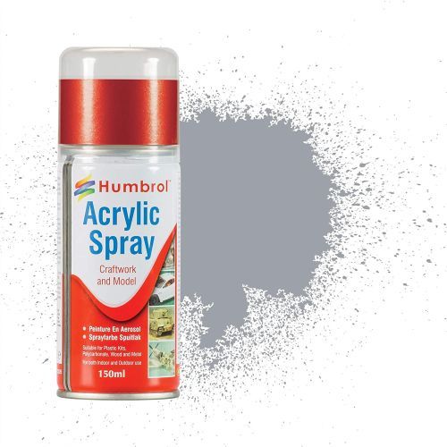 HUMBROL PAINT Medium Sea Grey Satin Acylic Hobby Spray Paint 150 Ml - 