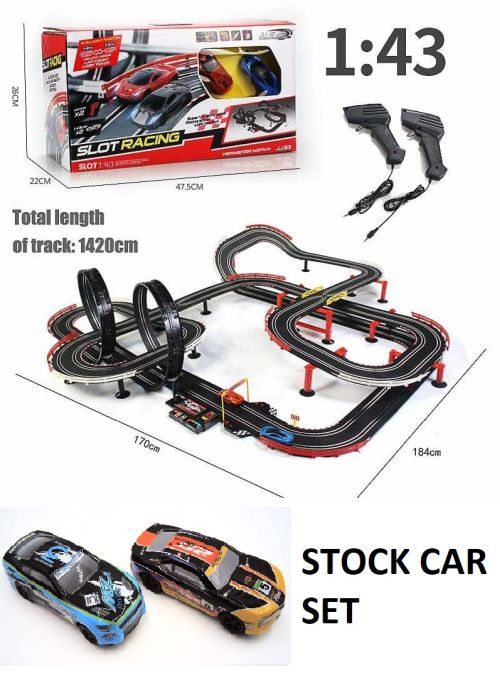 JJTOYS Nascar Style Stock Car Racing 1:43 Scale Hugh Slot Car Track For One Or Two - ACE