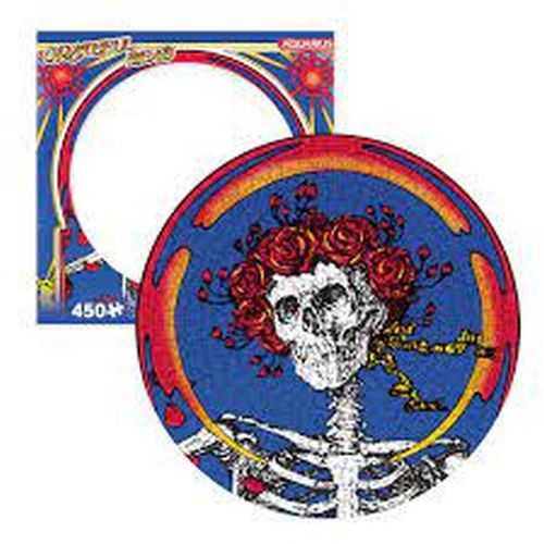 NMR Grateful Dead Skull And Roses 450 Piece Round Picture Disc Puzzle - 