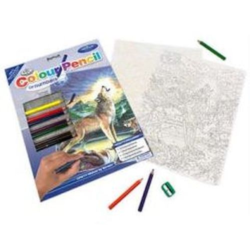 ROYAL LANGNICKEL ART Wolves By Stream Pencil By Number - 