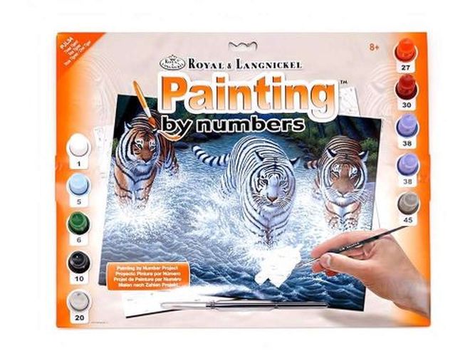 ROYAL LANGNICKEL ART Three Tigers Painting By Numbers - 