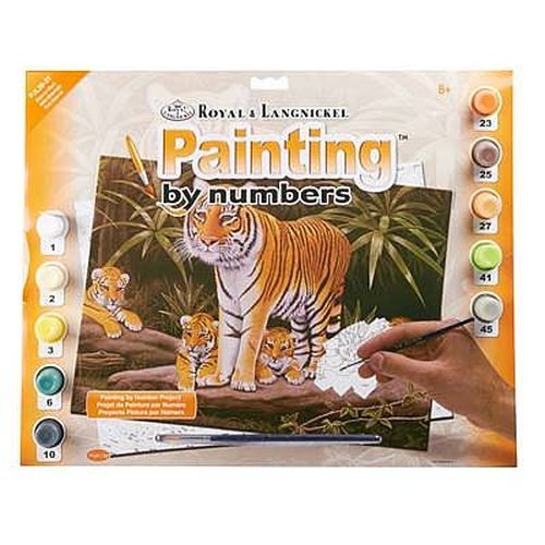 ROYAL LANGNICKEL ART Maternal Watch Tiger Painting By Numbers Set - 
