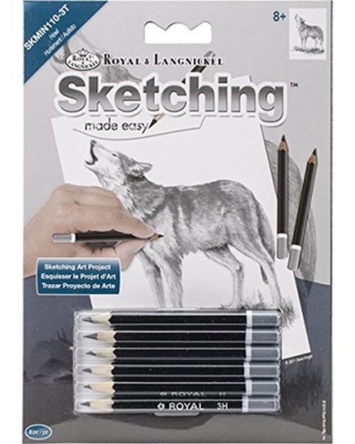 ROYAL LANGNICKEL ART Howls Wolf Sketching Kit - 