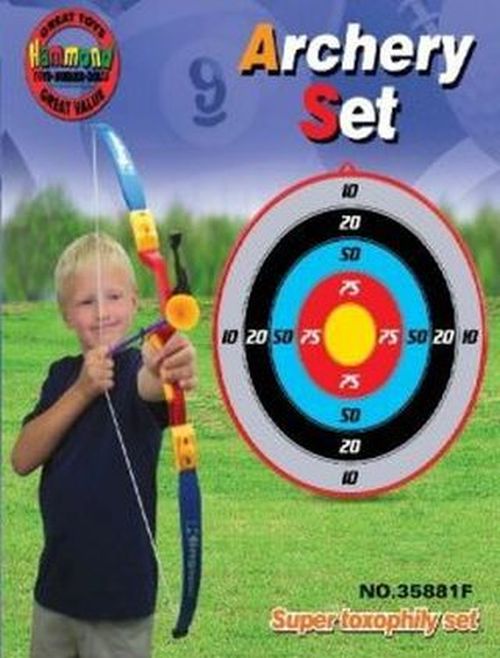 Toy Archery Bow And Arrow Set With Target - 050237378816