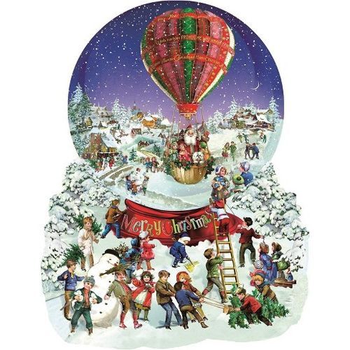 SUNSOUT Old Fashion Christmas Snow Globe Shaped 500 Piece Puzzle - 