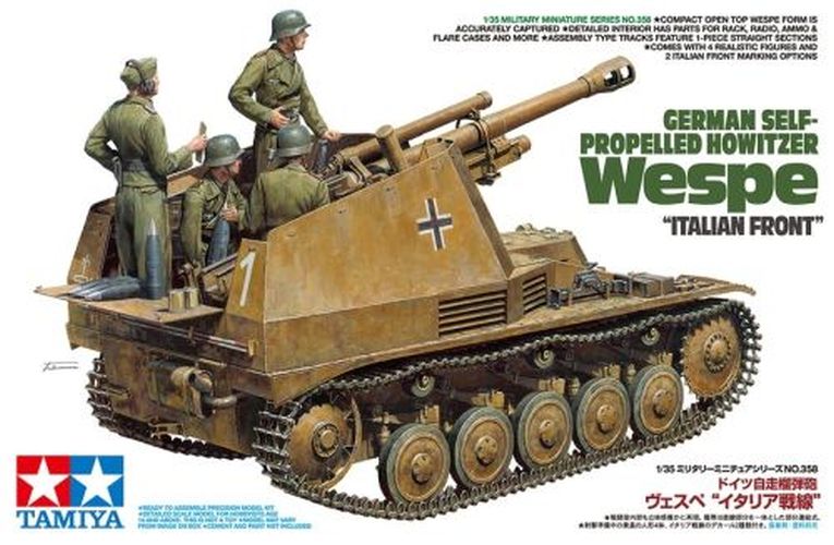 TAMIYA MODEL German Self-propelled Howitzer Wespe Italian Front 1/35 Kit - 