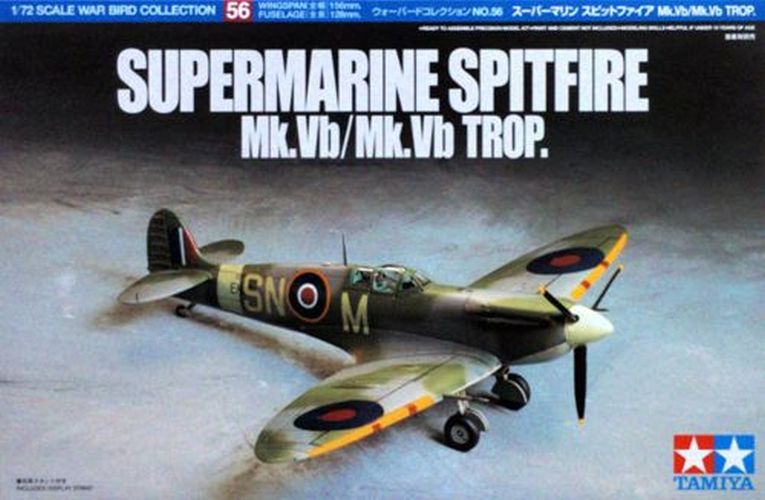 TAMIYA MODEL Supermarine Spitfire Mk.vb/mk.vb Trop Plane 1/72 Kit - 