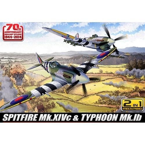 ACADEMY MODEL Spitfire And Hawker Typhoon 70th Anniversy Set 1:72 Scale