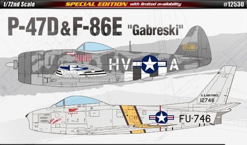 ACADEMY MODEL P-47d Adn F-86e Gabreski 1:72 Scale - MODELS