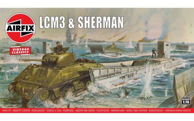 AIRFIX MODEL Lcm3 & Sherman Tank - MODELS