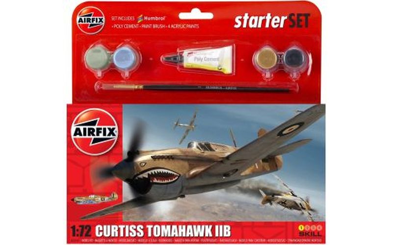 AIRFIX MODEL Small Starter Set - Curtiss Tomahawk Iib Starter Set 1:72 - 