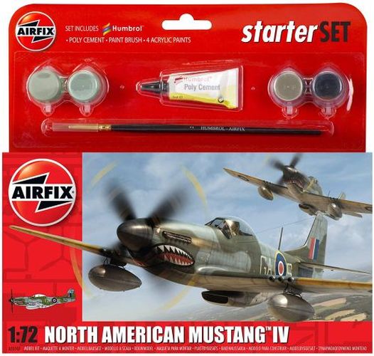 AIRFIX MODEL North American Mustang Iv Starter Set 1:72 - 