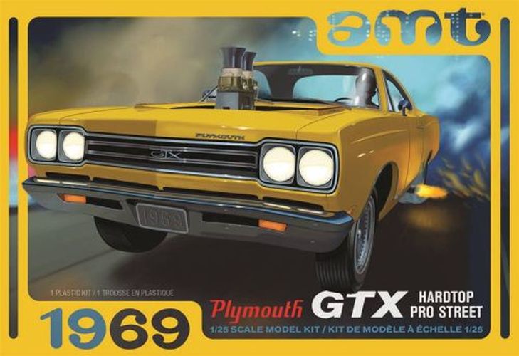AMT 1969 Plymouth Gtx Hard Top Pro Street Plastic Model Car - 