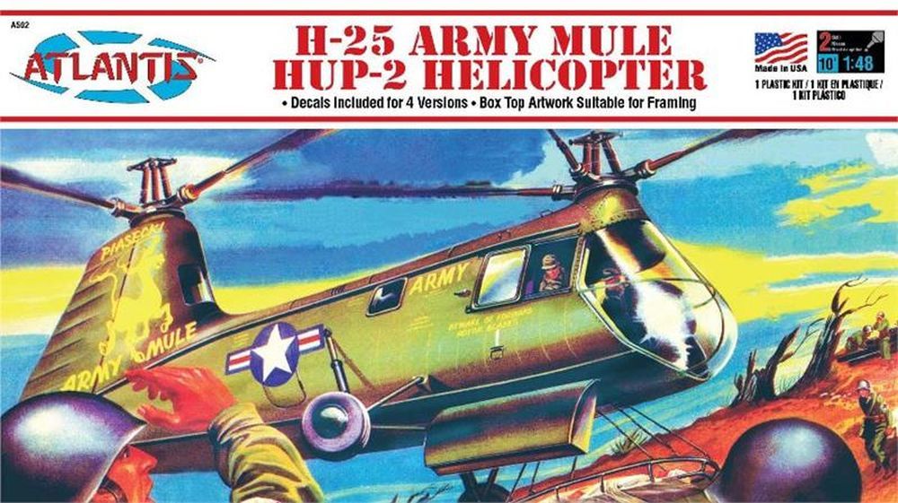 ATLANTIS MODEL H-25 Army Mule Helicopter With 4 Decal Options Model - MODELS