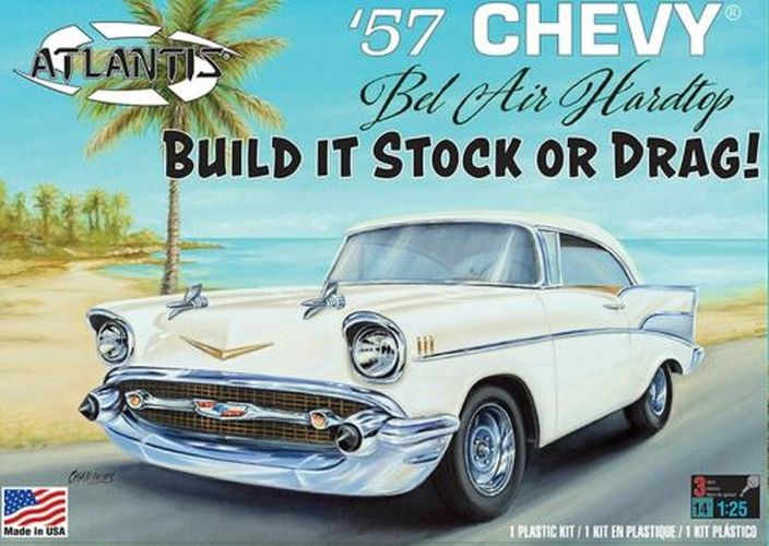 ATLANTIS MODEL 1957 Chevy Bel Air Hardtop 1/25 Scale Plastic Model Car - 