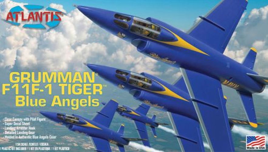 ATLANTIS MODEL Grumman F11f-1 Tiger Blue Angels Plane Model Kit - MODELS