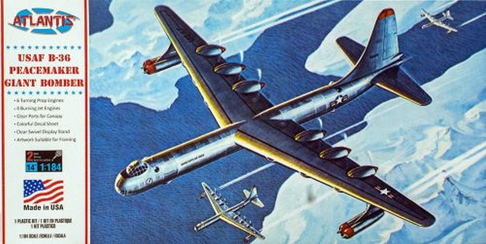 ATLANTIS MODEL Usaf B-36 Peacemaker Giant Bomber Wwii Plane Model Kit - 