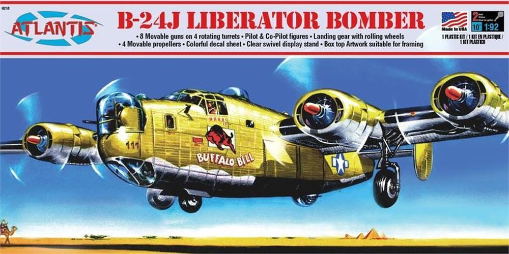 ATLANTIS MODEL B-24 Liberator Bomber Plastic Model Plane - 
