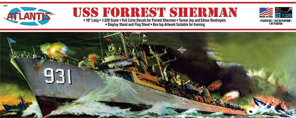 ATLANTIS MODEL Uss Forrest Sherman 1/320th Scale Model Ship - .