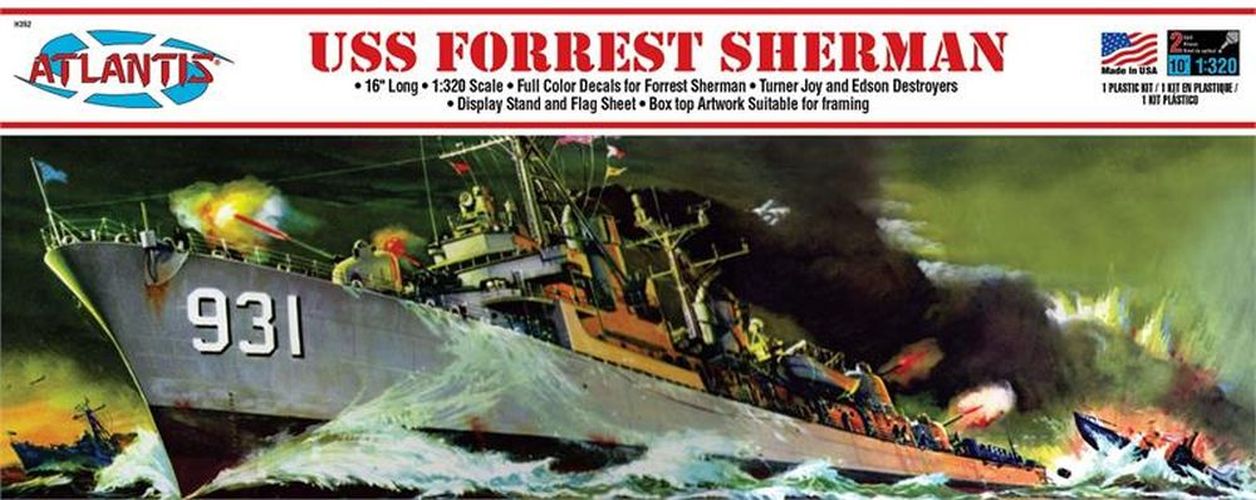 ATLANTIS MODEL Uss Forrest Sherman 1/320th Scale Model Ship