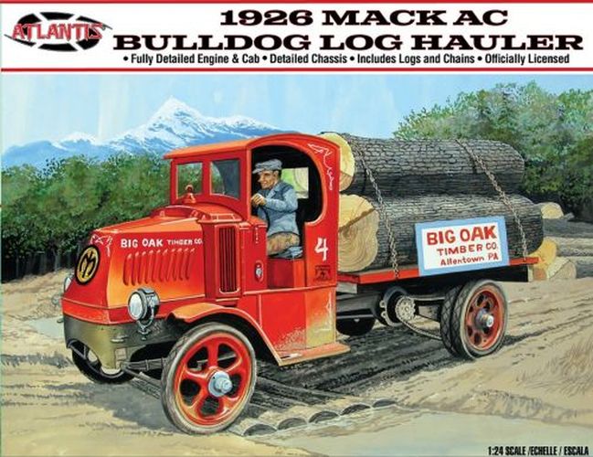 ATLANTIS MODEL 1926 Mack Ac Bulldog Log Hauler 1/24 Scale Plastic Model - 