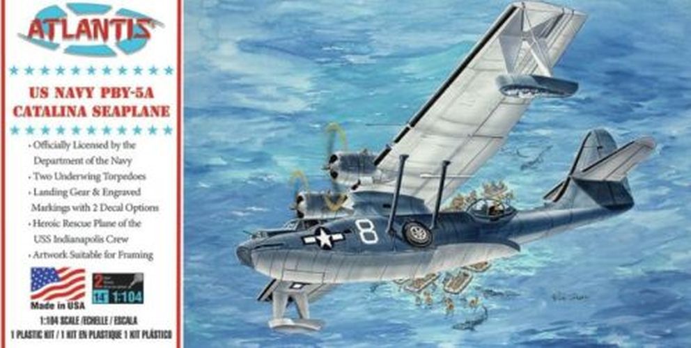 ATLANTIS MODEL Us Navy Pby-5a Catalina Seaplane Plastic Model Kit - 