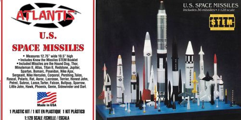 ATLANTIS MODEL U.s. Space Missiles 1/128 Scale Plastic Model With 36 Missiles - 