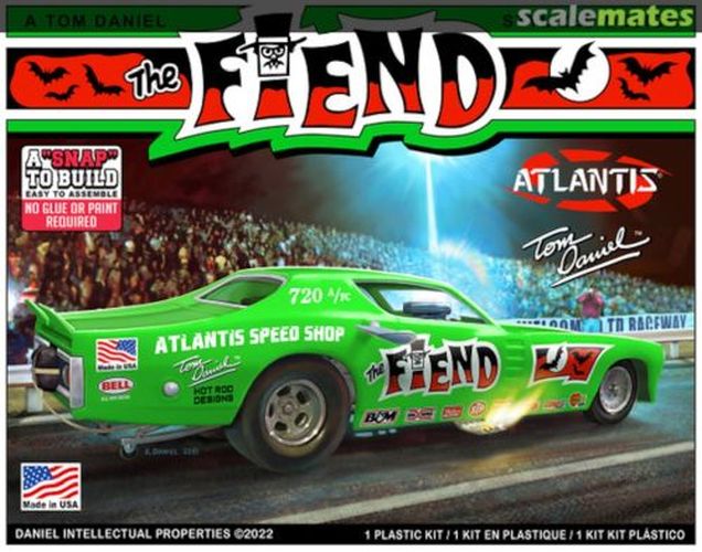 ATLANTIS MODEL The Fiend Tom Daniel 1/32 Scale Snap Together Funny Car - .