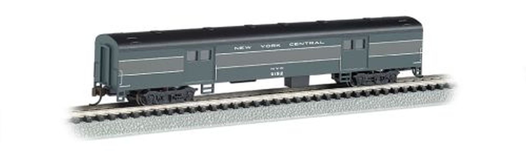 BACHMANN New York Central N Scale 72 Smooth Side Baggage Car - TRAIN