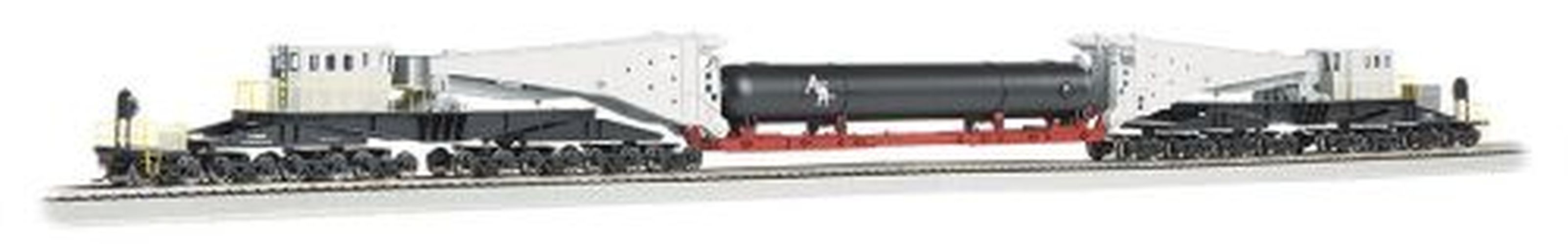BACHMANN 380 Ton Schnabel Ho Scale Car With Retort/cylinder Load - TRAIN