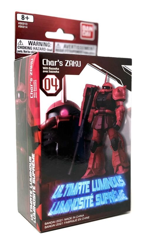 BANDAI MODEL Chars Zaku With Bazooka Ultimate Luminous Gundam Action Figure - 