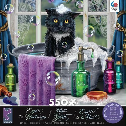 CEACO Cat In Bath Night Spirit 550 Piece Puzzle - PUZZLES