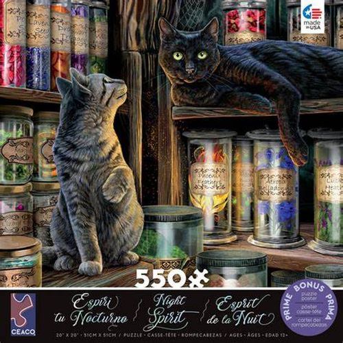 CEACO COMPANY Night Spirit Cat 550 Piece Puzzle - 