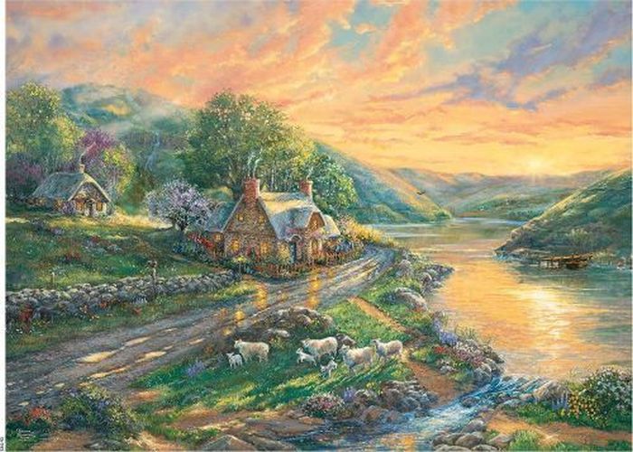 CEACO COMPANY Daybreak At Emerald Valley Kinkade 1000 Piece Puzzle - PUZZLES