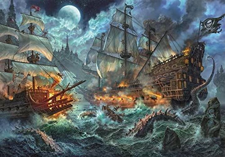 CLEMENTONI The Pirates Battle 6000 Piece Puzzle - PUZZLES