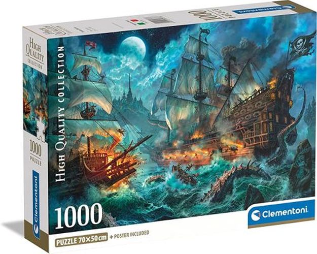CLEMENTONI Pirates Battle 1000 Piece Puzzle - PUZZLES