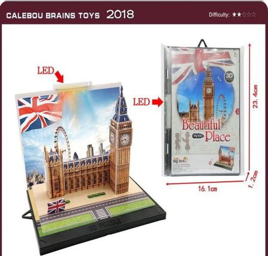 DENTT Big Ben London Building 3d Diorama Kit With Led Light - PUZZLES