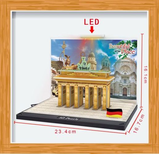 DENTT Brandenburg Gate Building 3d Diorama Kit With Led Light