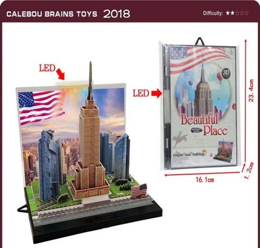 DENTT Empire State Building 3d Diorama Kit With Led Light