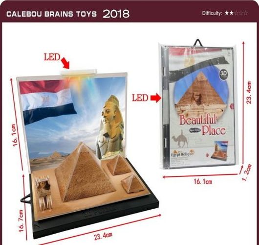 DENTT Egyptian Pyramid Building 3d Diorama Kit With Led Light