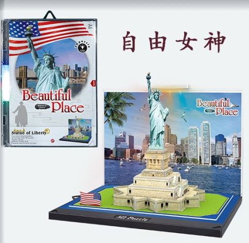 DENTT Statue Of Liberty New York Building 3d Diorama Kit With Led Light - PUZZLES