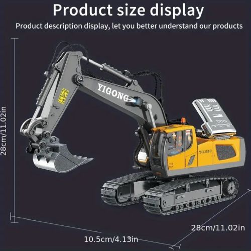 DENTT Excavator Radio Control Construction Vehicle Full Function - RADIO CONTROL