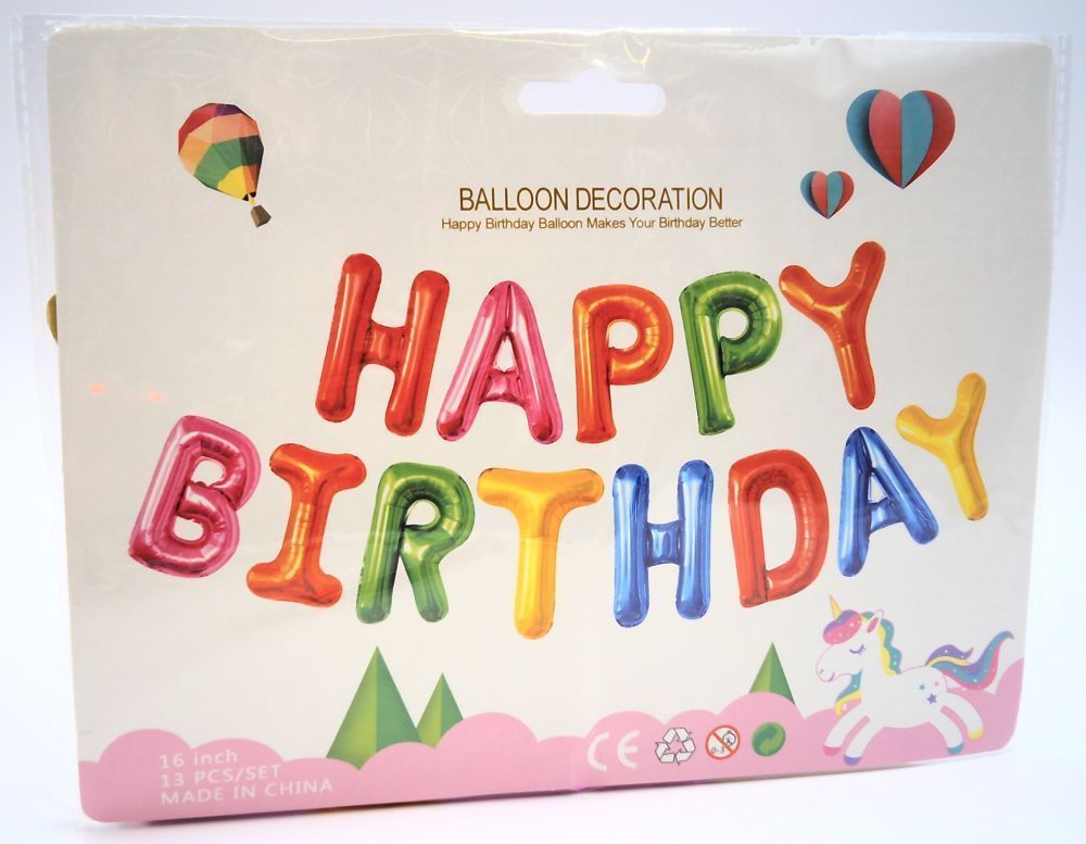 DENTT Happy Birthday Letters Party Balloons Decoration - 