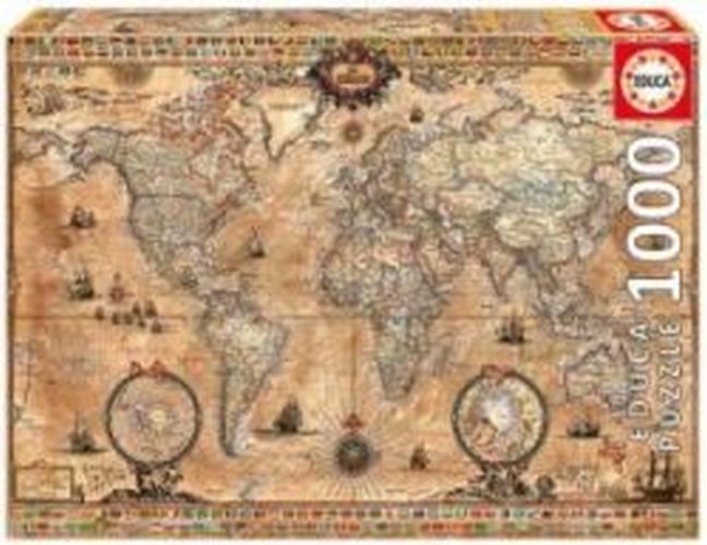 EDUCA BORRAS PUZZLE Antique World Map 1000 Piece Puzzle - PUZZLES