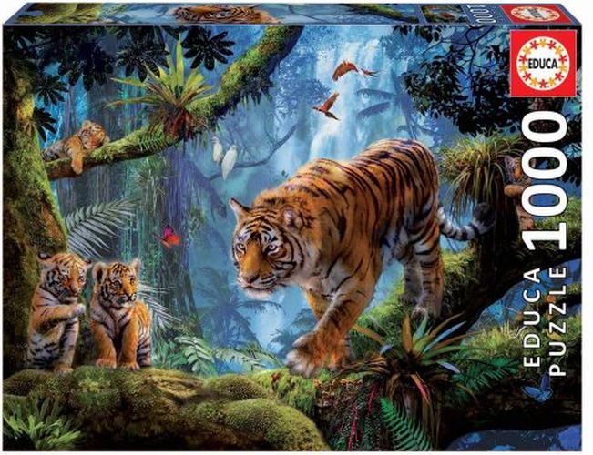EDUCA BORRAS PUZZLE Tigers In The Tree 1000 Piece Puzzle - PUZZLES